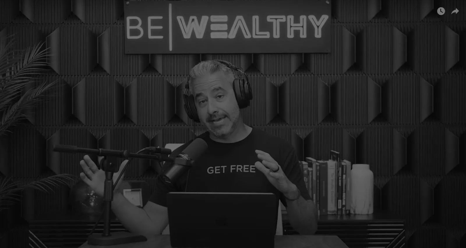 Brett Tanner in the Be Wealthy studio